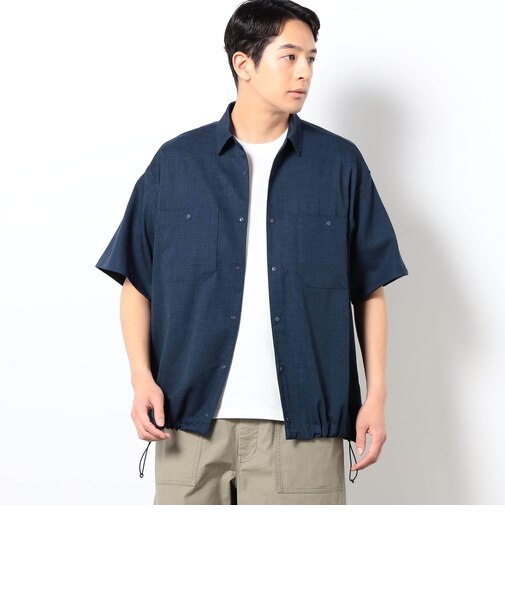 リネンライクポリエステルコードシャツ