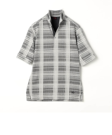 【NICOLE SPORTS】ブリスターチェックスタンドポロシャツ