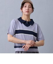 レイヤードカラージップポロシャツ