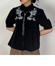 ボタニカル刺繍ブラウス