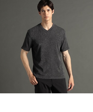 メランジジャカードニット VネックTシャツ