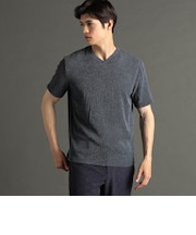 メランジジャカードニット VネックTシャツ