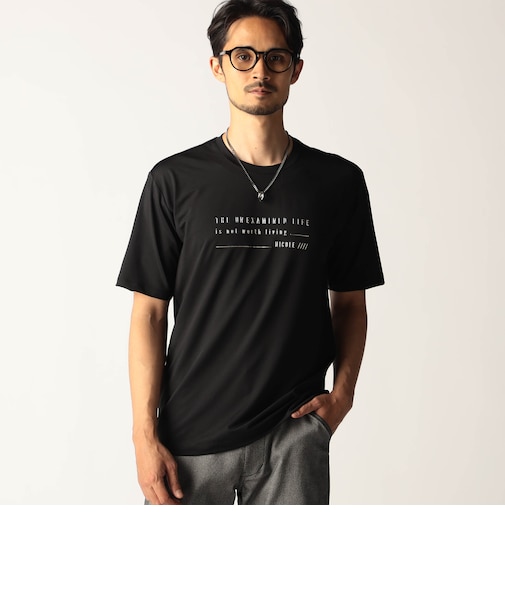 メタルジェルプリントクルーネックＴシャツ