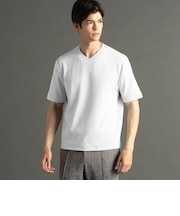 グラフィックジャカード VネックレギュラーフィットTシャツ
