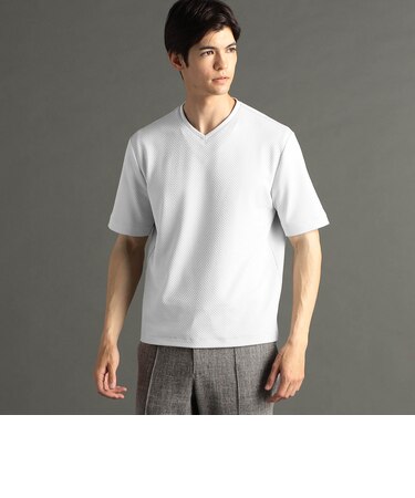 グラフィックジャカード VネックレギュラーフィットTシャツ