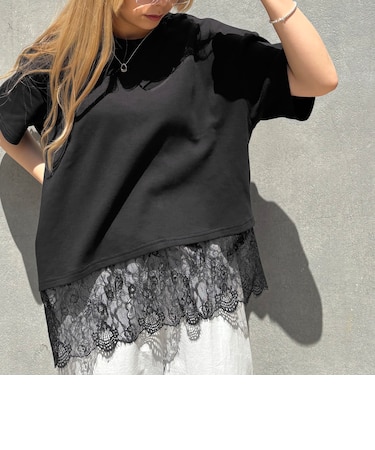 【ZELDA】裾レースアシメTシャツ