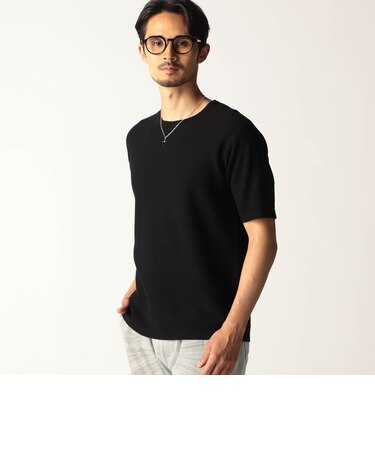 変形カノコ編み半袖ニット