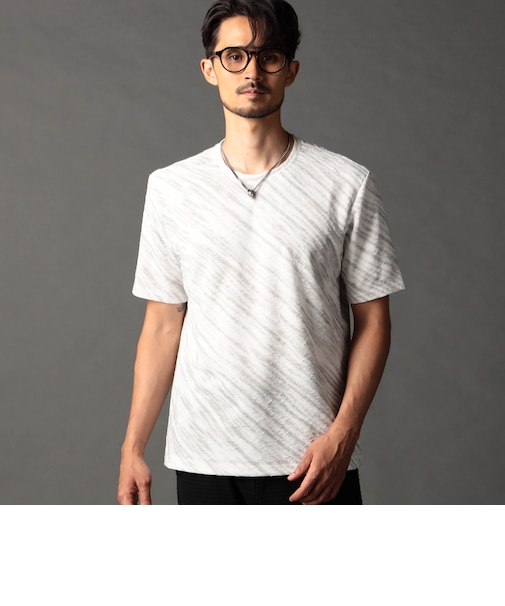 ゼブラ柄クルーネックTシャツ