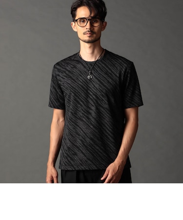 ゼブラ柄クルーネックTシャツ