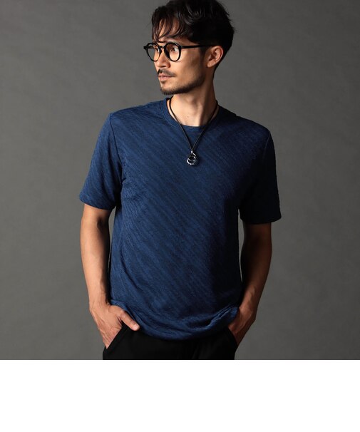 ゼブラ柄クルーネックTシャツ