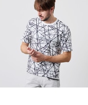 アラカルト総柄プリント半袖Tシャツ