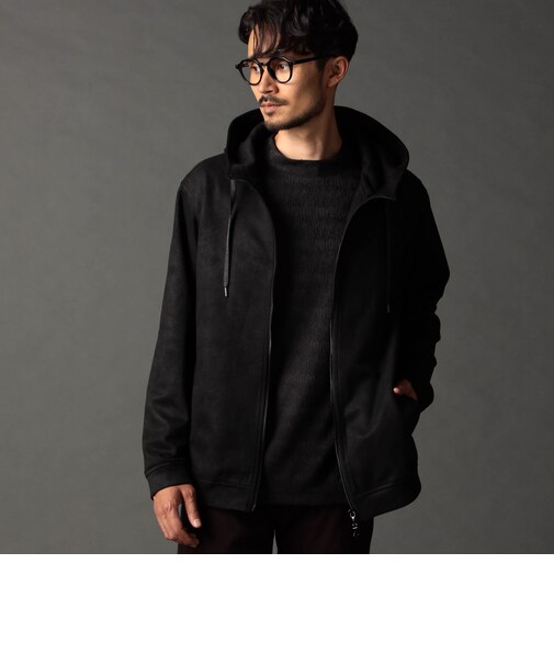 ブラッシュドクロス  ジップアップパーカー