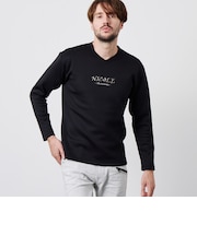 【WEB限定】ストレッチポンチジェルプリントＶネック長袖Tシャツ