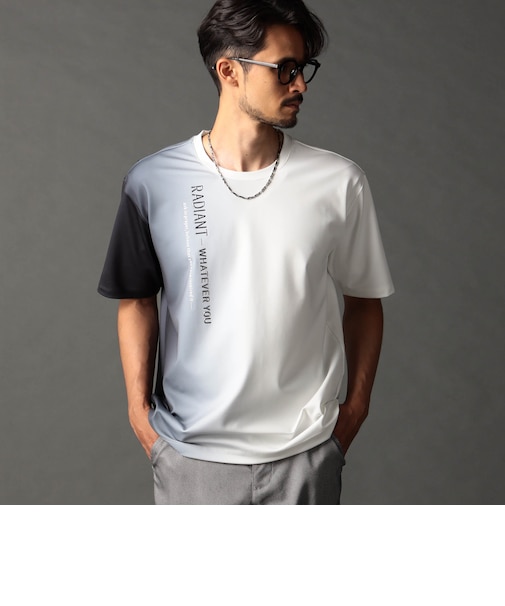 ストレッチポンチ　縦ロゴグラデーションTシャツ