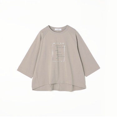 箔入りロゴプリント7分袖ラグランTシャツ
