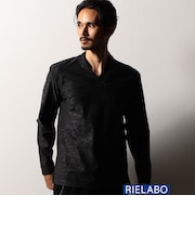 【RIELABO】ジャカード ドレスＶネックカットソー(日本製)