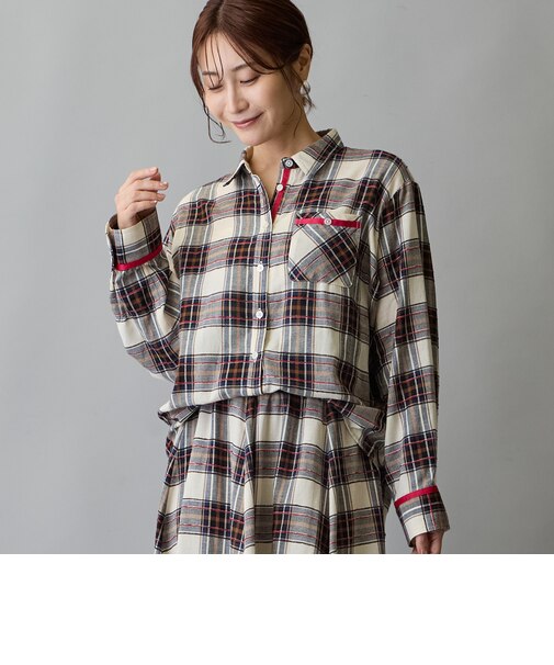 モールチェックロングスリーブシャツ