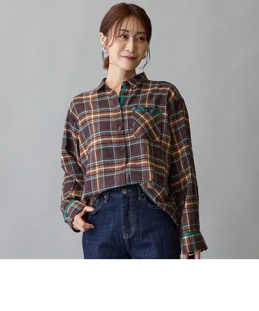 モールチェックロングスリーブシャツ