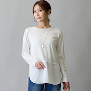 布帛ヘムドッキングロングスリーブTシャツ