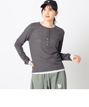 レイヤードヘンリーネックカットソー