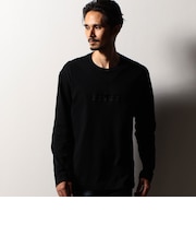 【RIELABO】フロッキープリント クルーネックTシャツ(日本製)