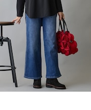 後切替え入りワイドデニムパンツ