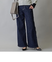 後切替え入りワイドデニムパンツ