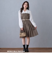 【BEVERLY HILLS POLO CLUB】ドッキングバイカラーワンピース