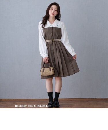【BEVERLY HILLS POLO CLUB】ドッキングバイカラーワンピース