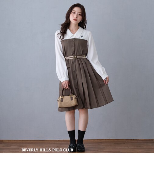 【BEVERLY HILLS POLO CLUB】ドッキングバイカラーワンピース