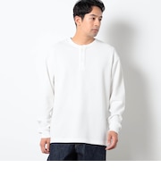 ドライワッフルヘンリーネックカットソー