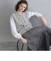 華やかなジレ×ブラウス2点セット