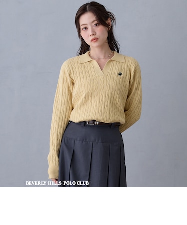 【BEVERLY HILLS POLO CLUB】スキッパーニット