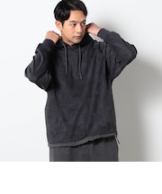 裾ドローコード付き起毛素材パーカ