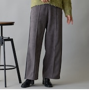 脇リブ切替えワイドパンツ