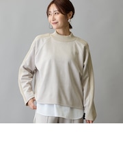 袖リブ切替えプルオーバー