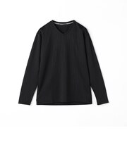 【HIDEAWAYS BLACK】リンクスストライプジャカードVネックプルオーバー