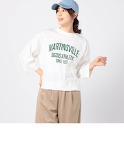 【DISCUS】別注 8分袖ロゴプリントワイドTシャツ