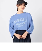 【DISCUS】別注 8分袖ロゴプリントワイドTシャツ
