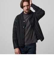 【WEB限定】カウチン柄ショールカラーカーディガンニット