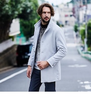 ダブルフェイス ミドル丈スタンドコート