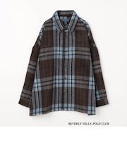 【BEVERLY HILLS POLO CLUB 】グランドパーク別注 <br>シャギーブルゾン風チェックシャツ
