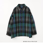 【BEVERLY HILLS POLO CLUB 】グランドパーク別注　<br>シャギーブルゾン風チェックシャツ
