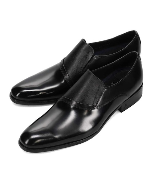 LANVIN COLLECTION 異素材ミックスサイドエラスティックスリッポン