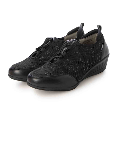 エル スポーツ ELLESPORT ニット編みウェッジレースアップシューズ ESP14706