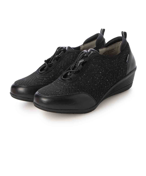 エル スポーツ ELLESPORT ニット編みウェッジレースアップシューズ ESP14706