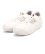 HIROKO KOSHINO FEMME ゴムのシューレースで履きやすい グリッターが華やかなスニーカー　HRL2016