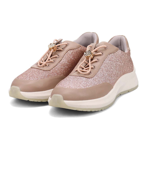 HIROKO KOSHINO FEMME グリッターとラインストーンで華やかなスニーカー　HRL5003