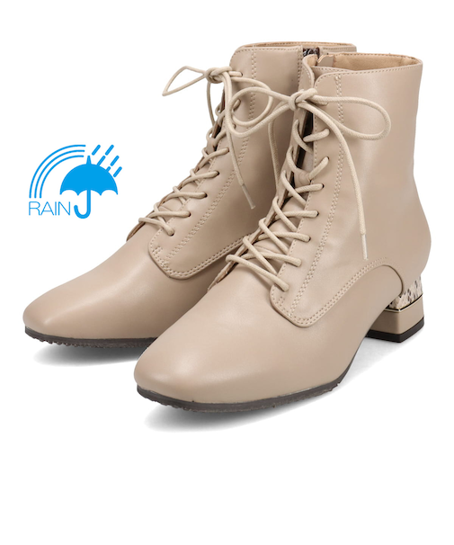 【撥水加工】テーン tehen メタルプレート入りのヒールがポイント♪トレンドアイテム・レースアップブーツ TN1766