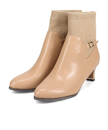 【撥水加工】テーン tehen ニット使いがオシャレなコンビショートブーツ　TN1778